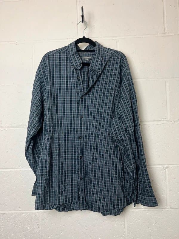 Eddie Bauer eddie bauer blue tartan shirt men’s extra large