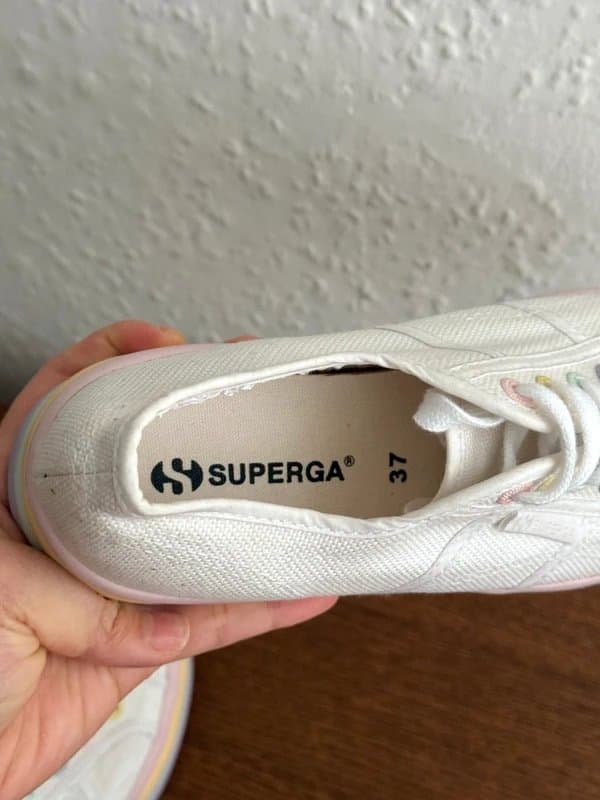 Superga Superga 2790 Pastel Rainbow Flatform Canvas Trainers White - EU 37 UK 4