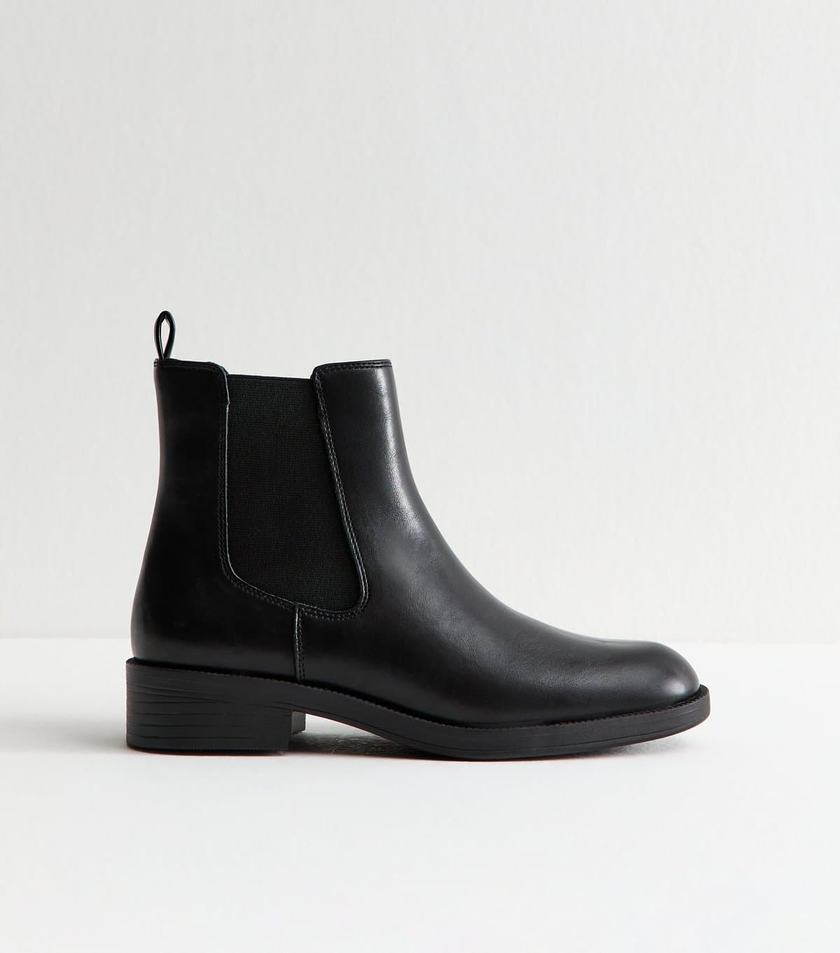 New Look Women's Black Faux Leather Chelsea Boots Vegan New Look