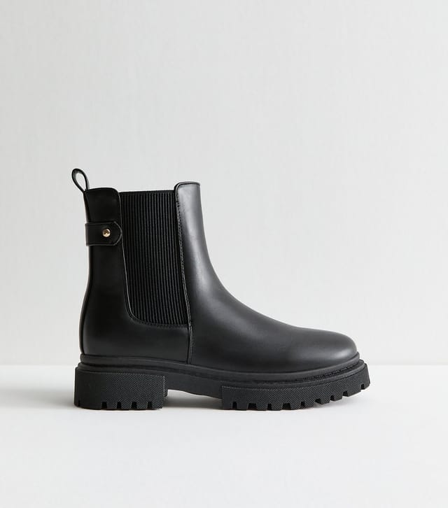 New Look Women's Black Faux Leather Chelsea Boots Vegan New Look - 2