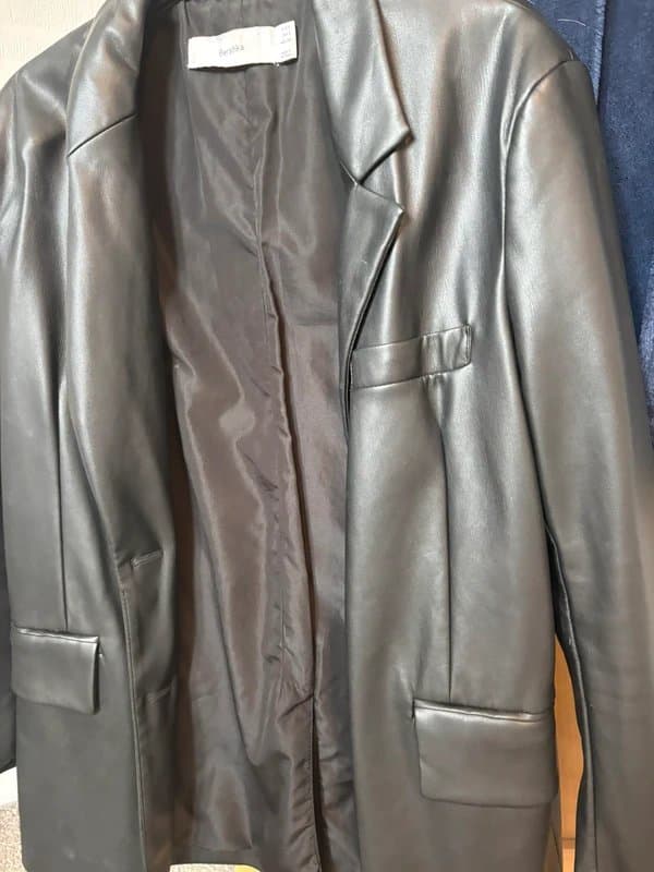 Bershka Leather black blazer