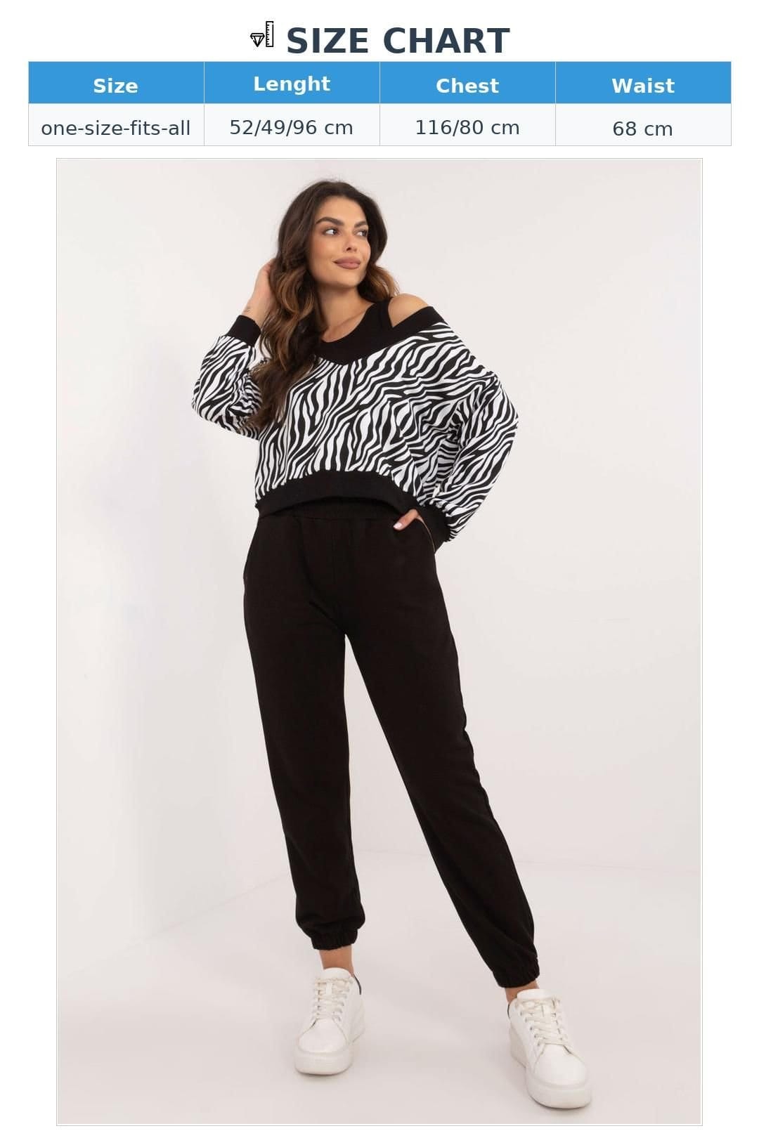 Love Lace Love Lace Women's 3 Piece Casual Heart Neck Animal Set in Black - 4