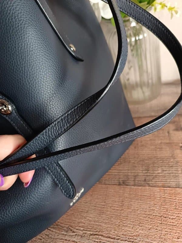 Coach Coach Navy Market Pebble Leather Tote Bag