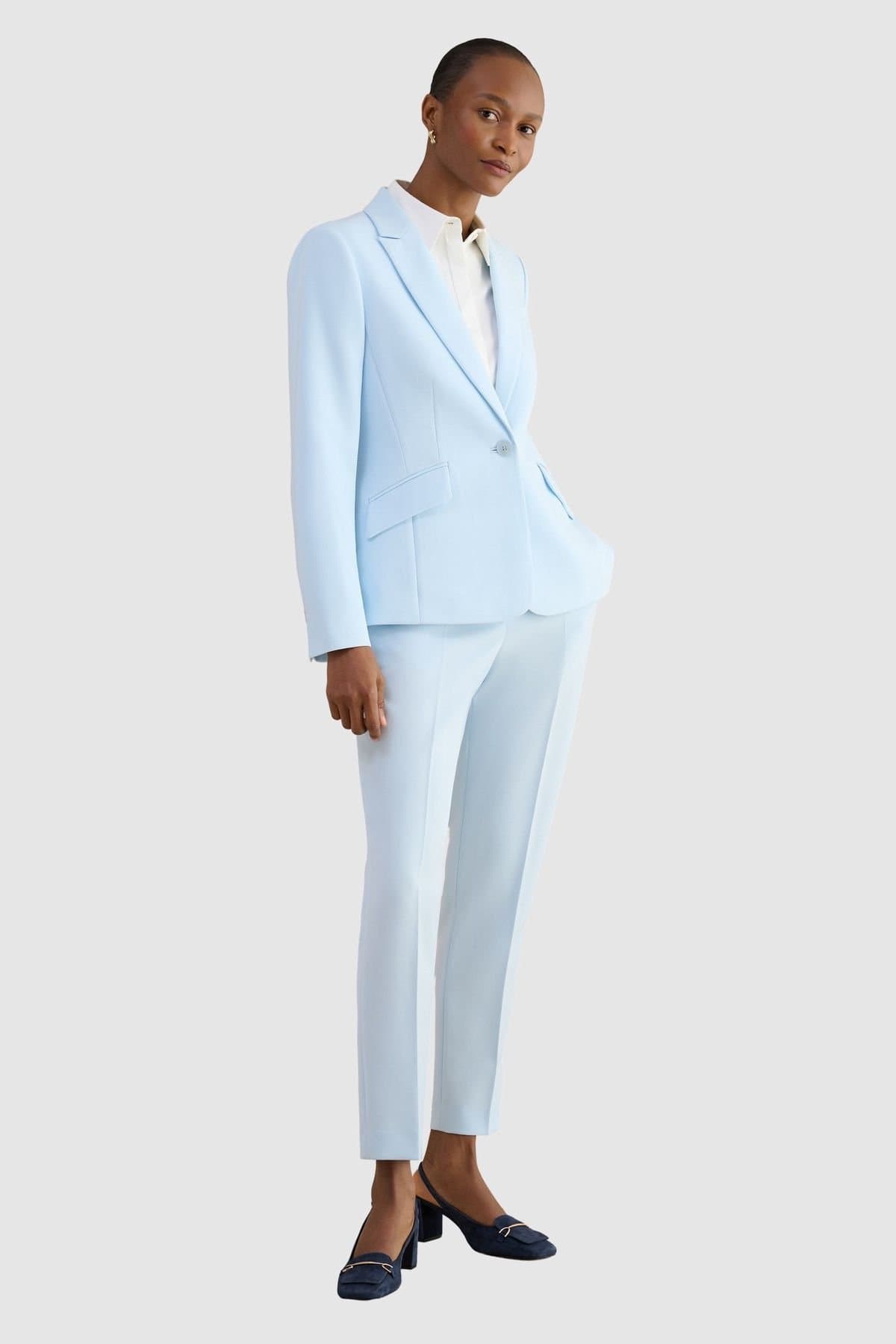 Hobbs London Hobbs London Women's Keighley Single-Button Tailored Blazer in Baby Blue