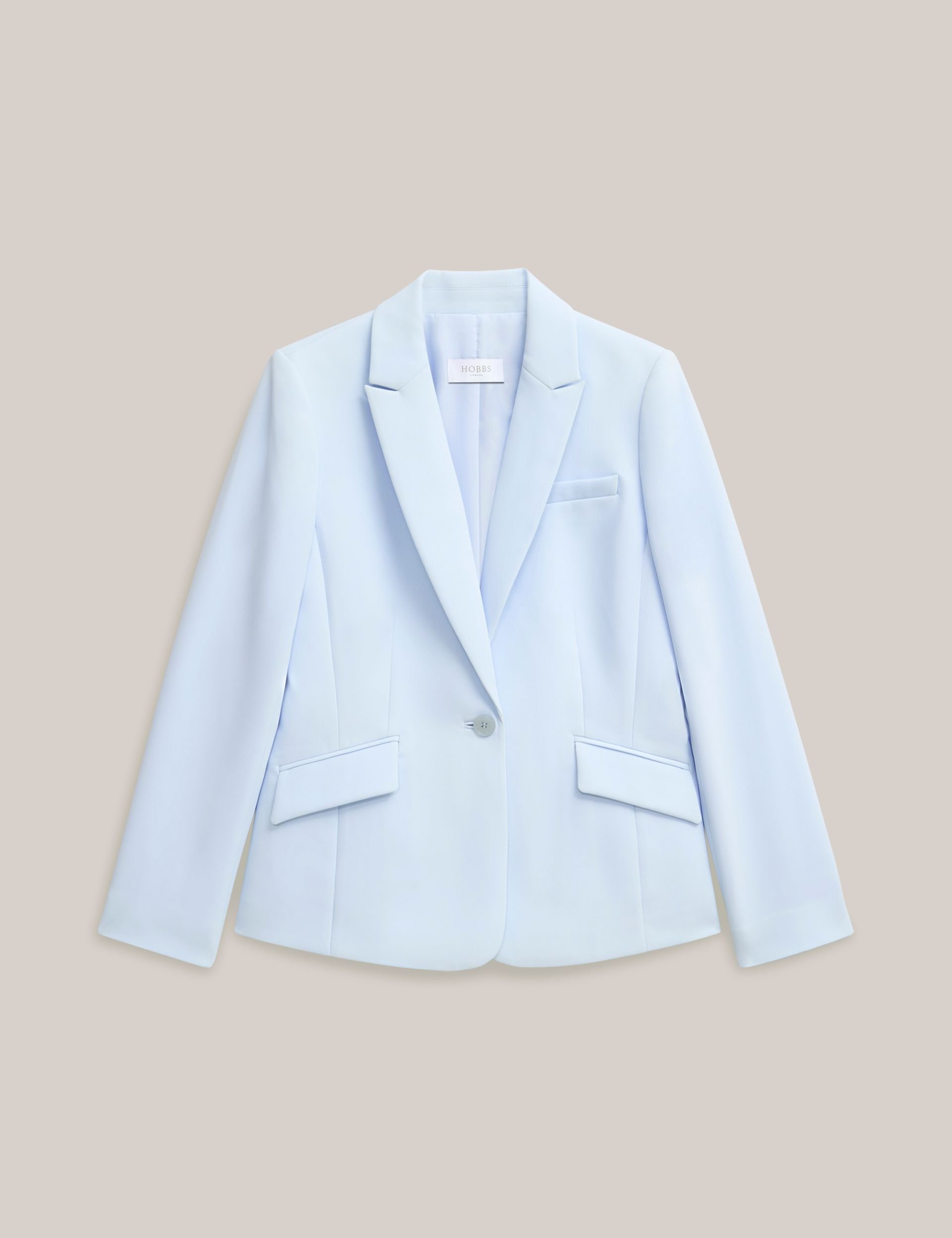 Hobbs London Hobbs London Women's Keighley Single-Button Tailored Blazer in Baby Blue - 2