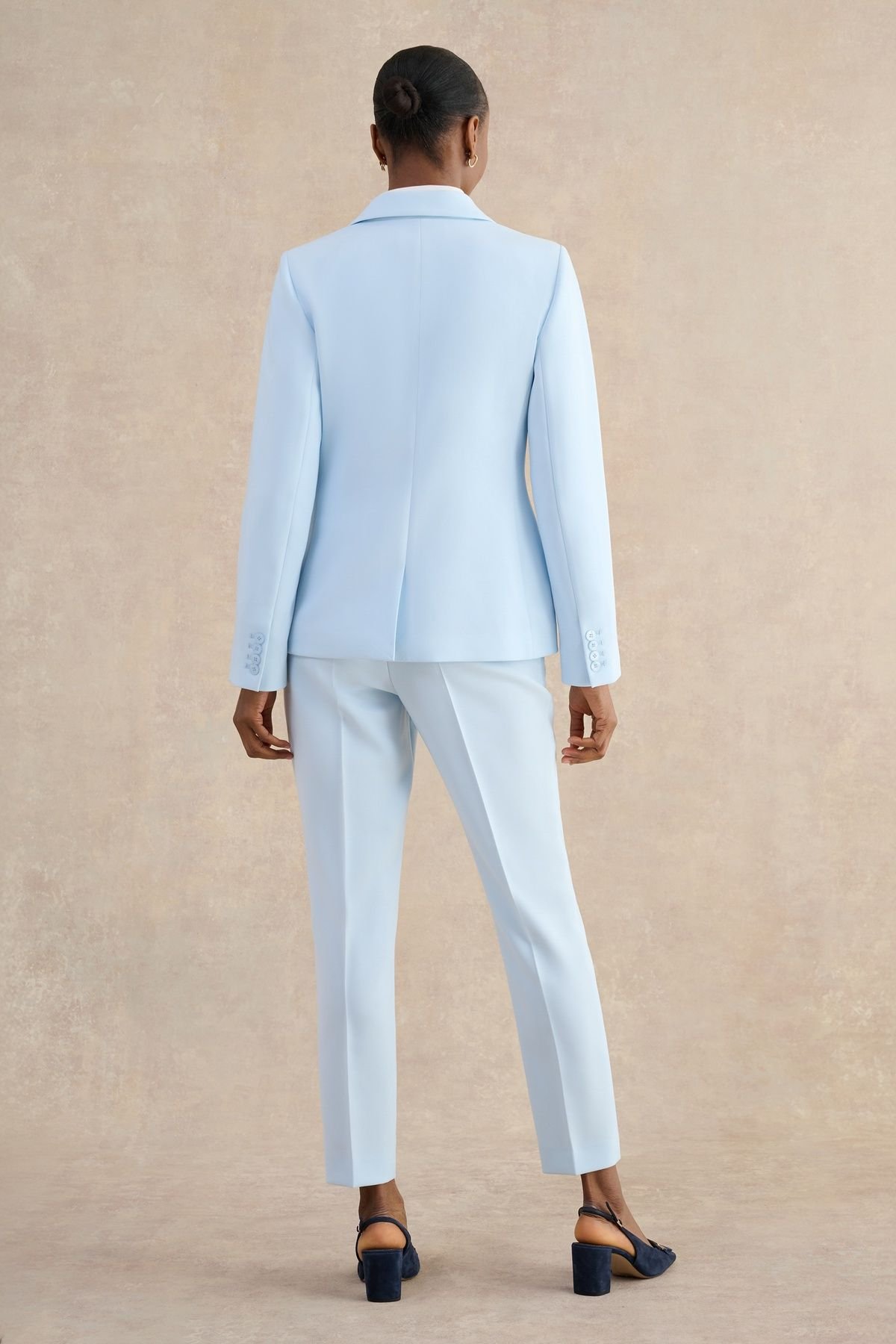 Hobbs London Hobbs London Women's Keighley Single-Button Tailored Blazer in Baby Blue - 4