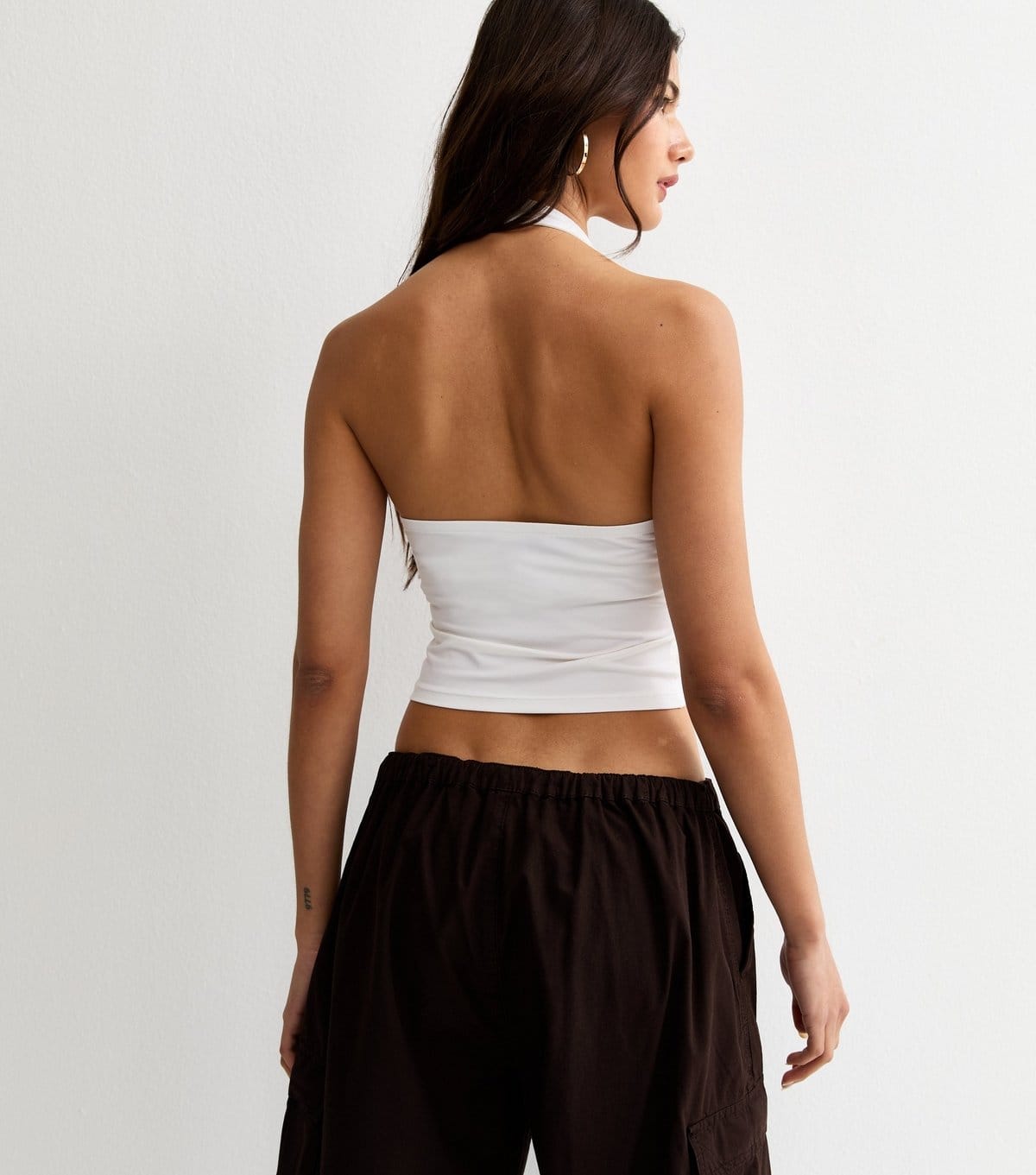 New Look Women's White Slinky Jersey Halter Neck Top New Look - 4