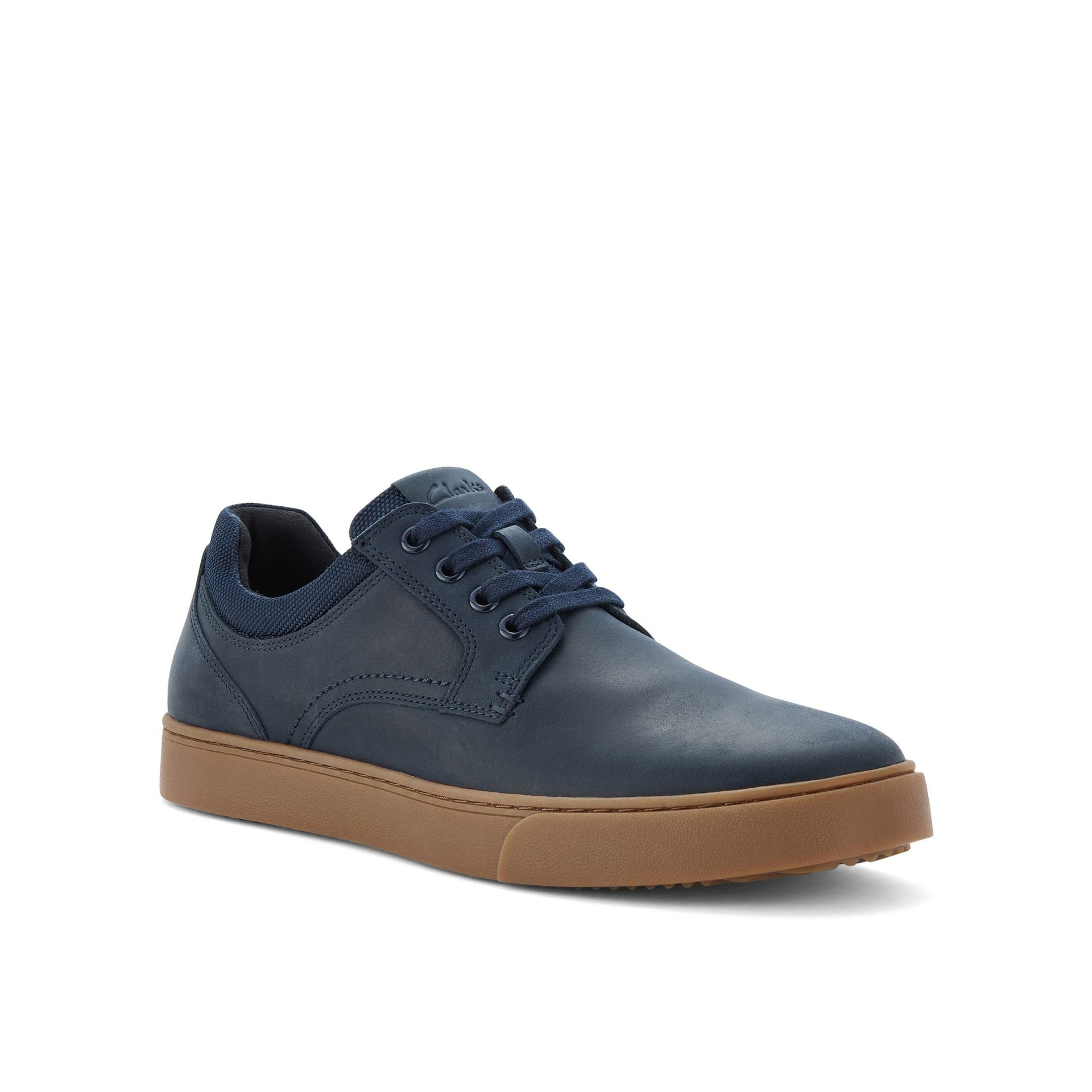 Clarks Clarks Men's Lockton Tie Navy Oily Leather Trainers in Blue - 4