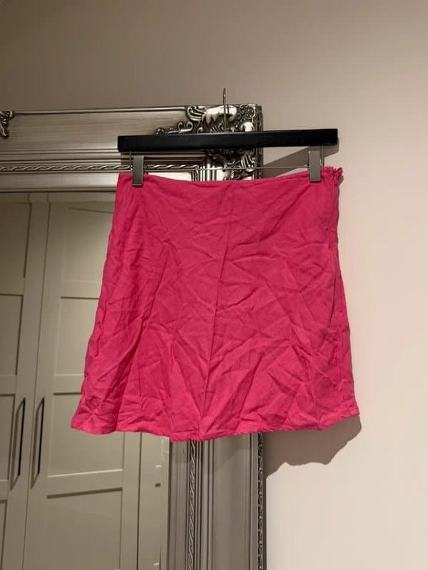 ASOS Pink linen mini skirt