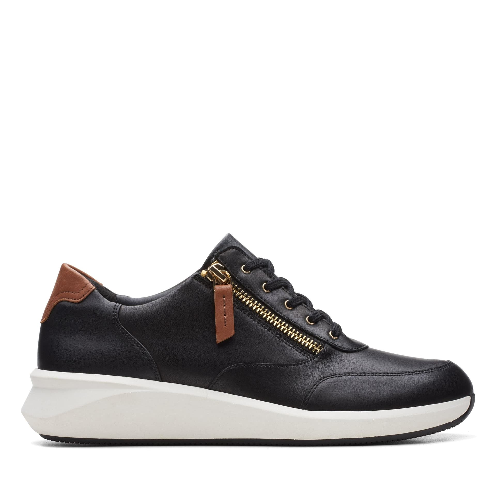 Clarks Clarks Women's Un Rio Zip Black Leather Trainers