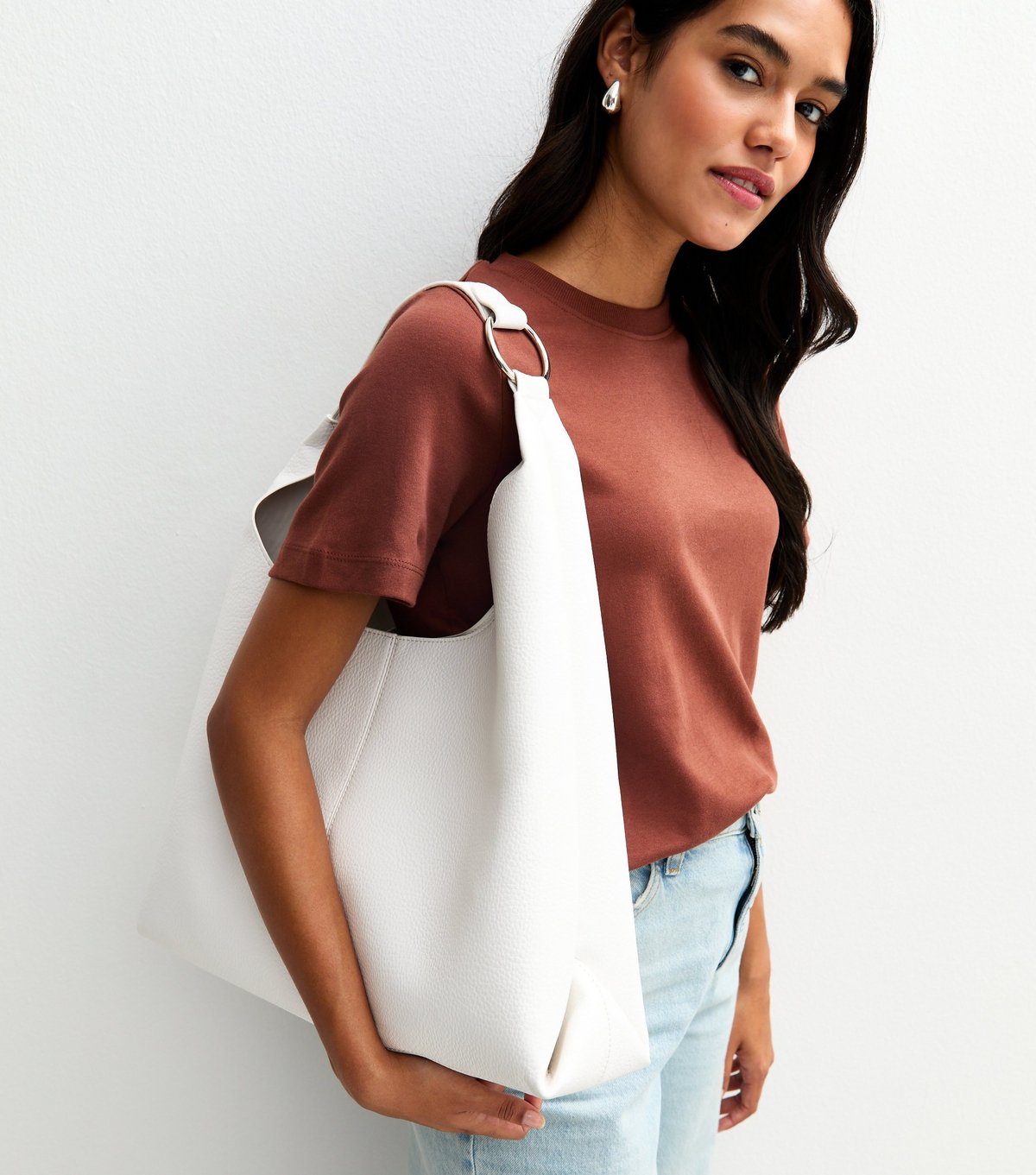 New Look White Faux Leather Oversized Shoulder Bag New Look - 2