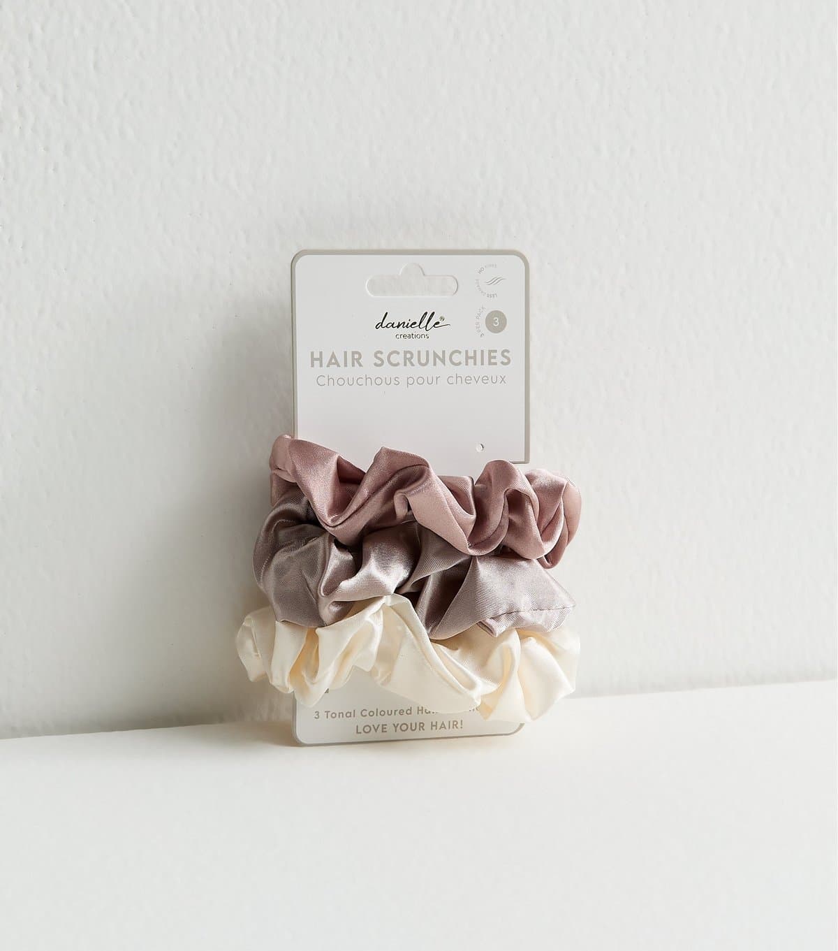Danielle Creations Pack of 3 Cream Satin Scrunchies Danielle New Look