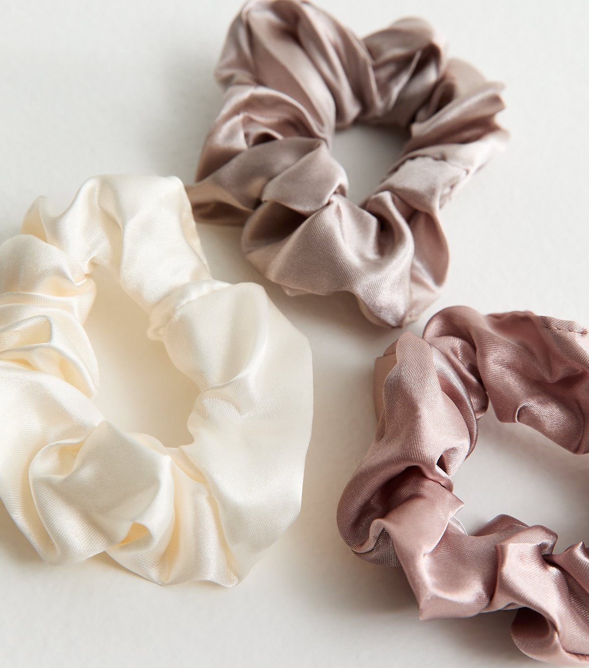Danielle Creations Pack of 3 Cream Satin Scrunchies Danielle New Look - 2