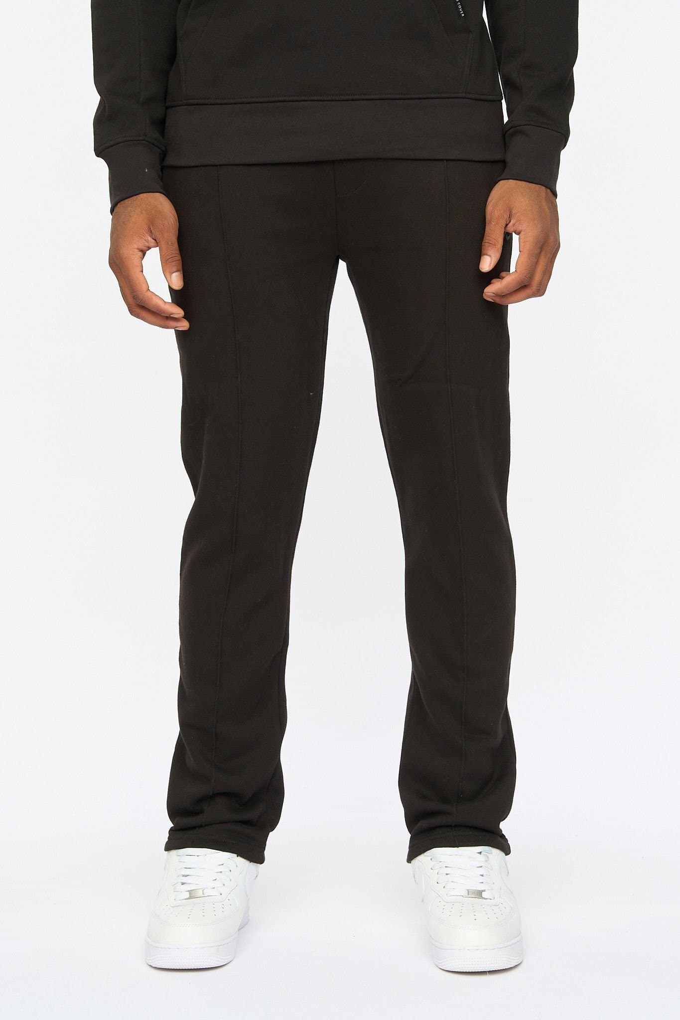 Duck&Cover Duck&Cover Chattamere Men's Straight-Leg Fleeceback Joggers with Welt Pockets in Black