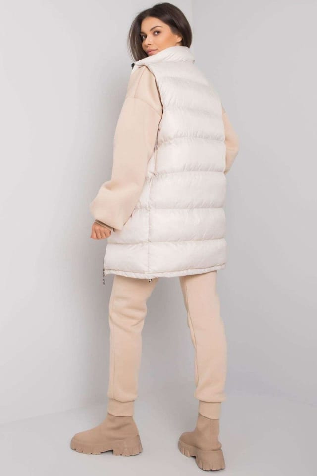 Love Lace Love Lace Women's Down Vest Sweatshirt Sweatpants Set Style 160806 in Beige - 3