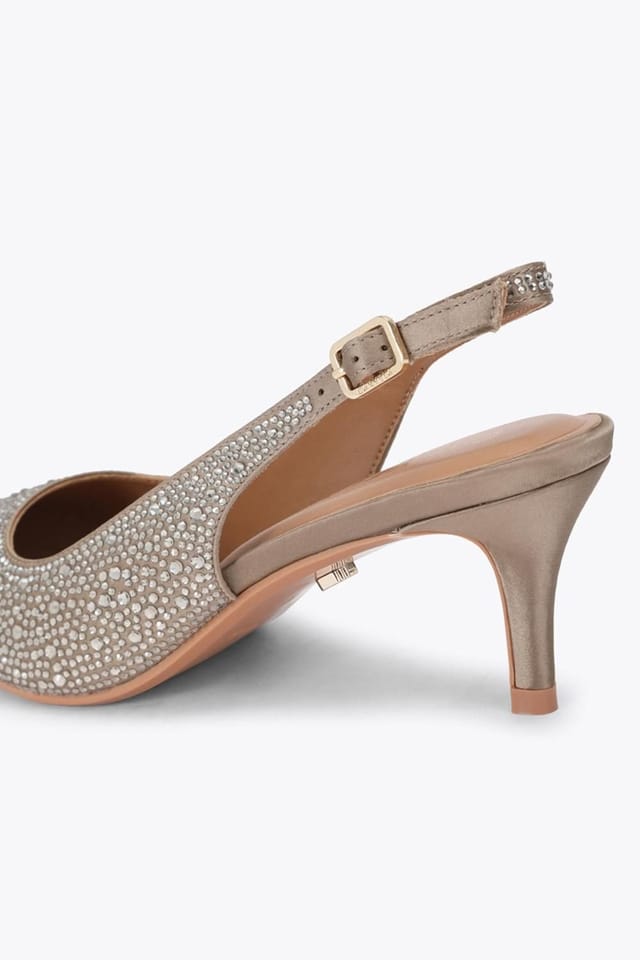Carvela Carvela Women's 'Positano Gem Sling Low' Heels in Gold - 3
