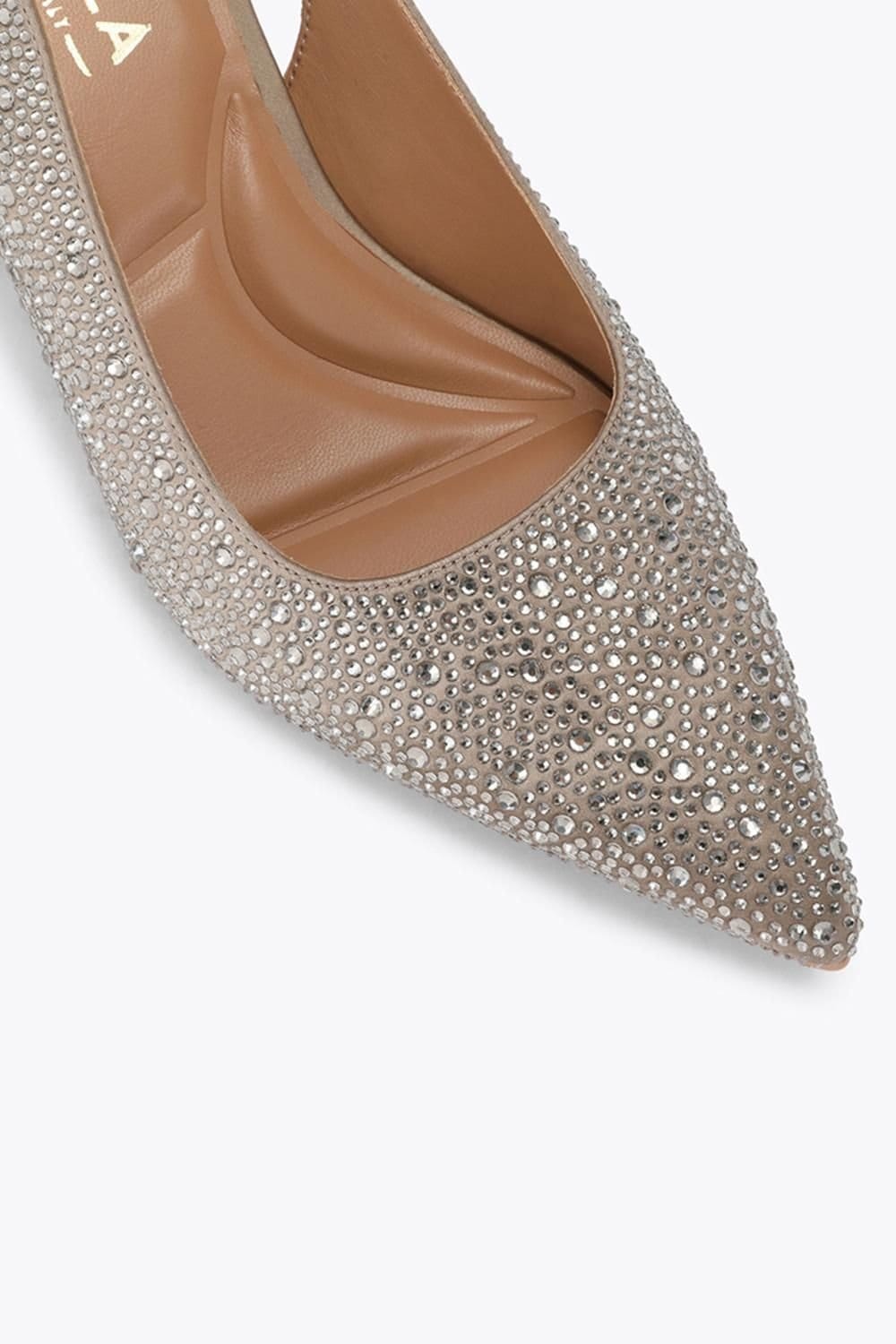 Carvela Carvela Women's 'Positano Gem Sling Low' Heels in Gold - 4
