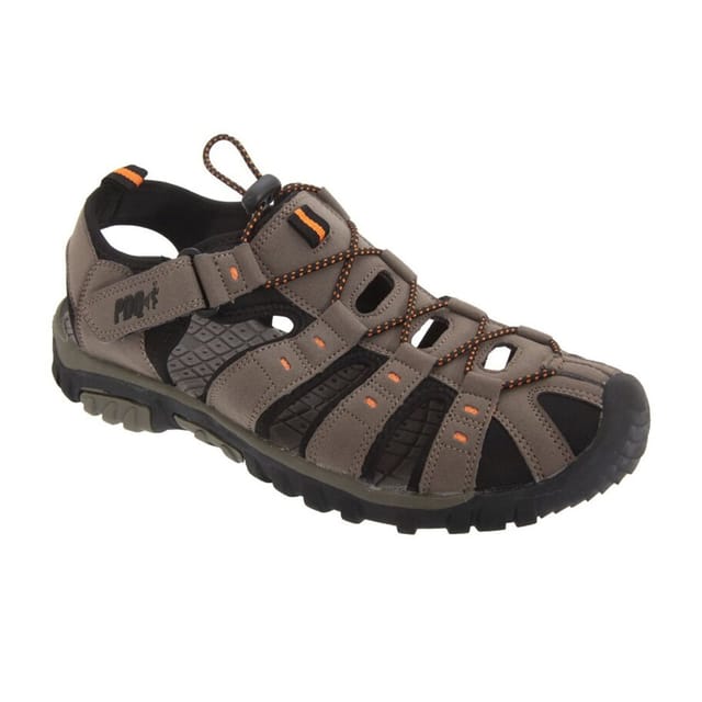 PDQ PDQ Men's Toggle & Touch Fastening Synthetic Nubuck Trail Sandals in Taupe - 2