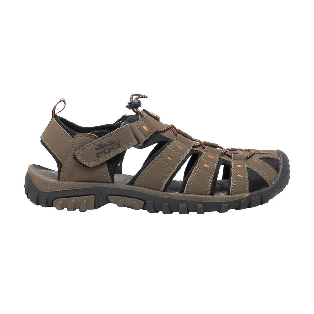PDQ PDQ Men's Toggle & Touch Fastening Synthetic Nubuck Trail Sandals in Taupe - 3