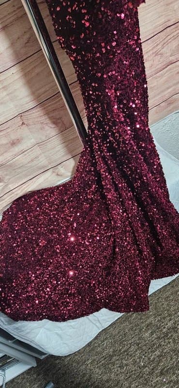 portia scarlett Portia & Scarlett red sequin sparkly fishtail occasions dress size 6 rrp £450!