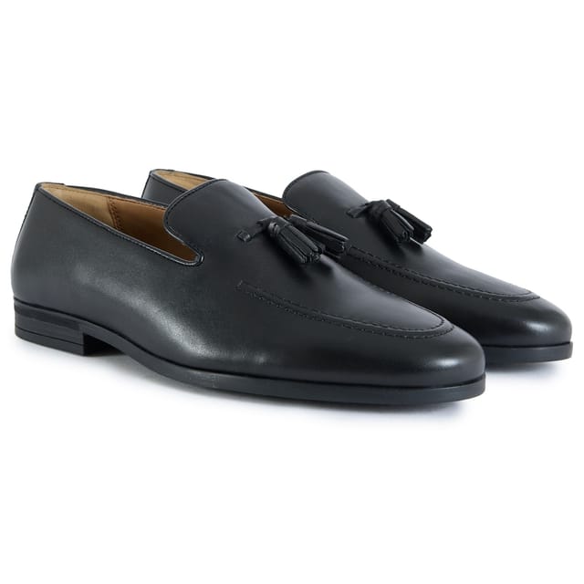 WALK LONDON Walk London Men's Ischia Tassel Shoes in Black - 2