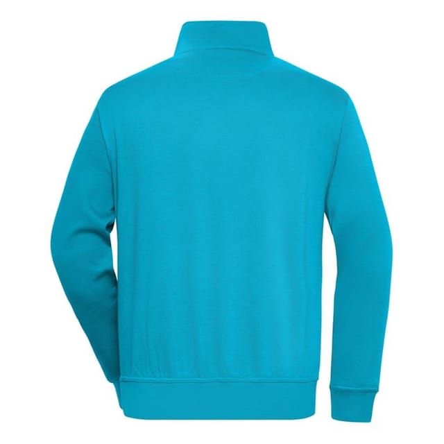 James and Nicholson James and Nicholson Men's Workwear Quarter Zip Sweatshirt in Turquoise - 2