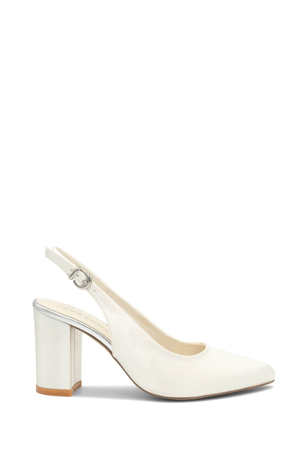 Paradox London Paradox London Ivory Satin High Block Heel Sling Back