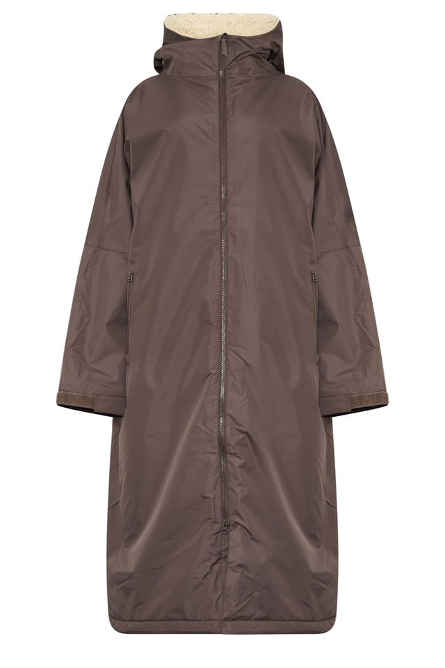 Long Tall Sally Long Tall Sally Women's Tall Borg Lined Robe in Brown - 2