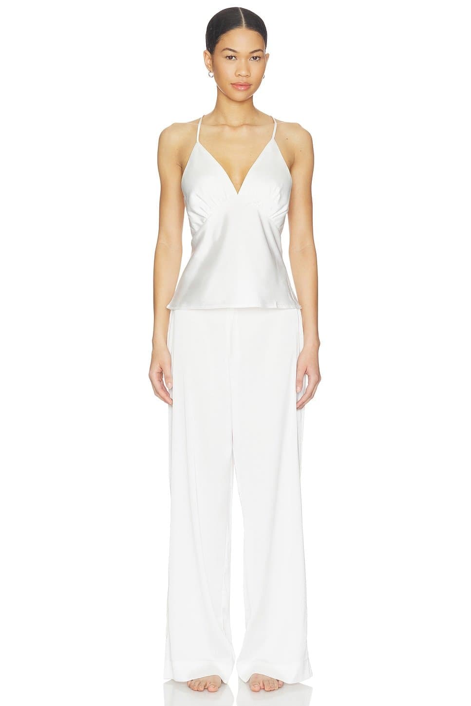 revolve Revolve Ivory Silk Cami Lounge Set