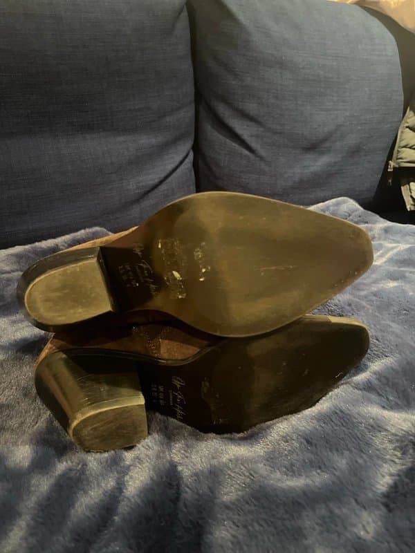 ASOS Brown suede cowboy heel ankle boots size 3.5