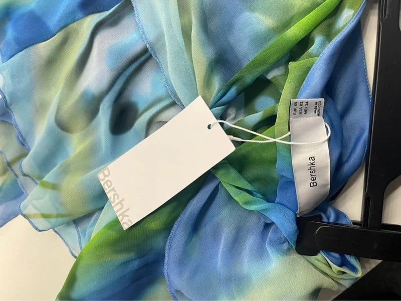Bershka Sheer Tie-Dye Chiffon Asymmetric Wrap Skirt - 1