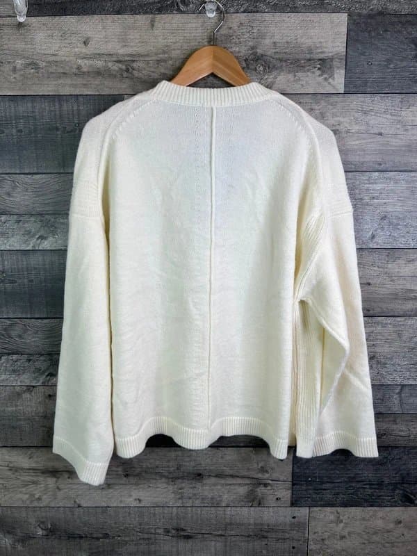 Monsoon Monsoon Womens Cardigan Size Large Cream Vicki V Neck Knit Cardi Sweater