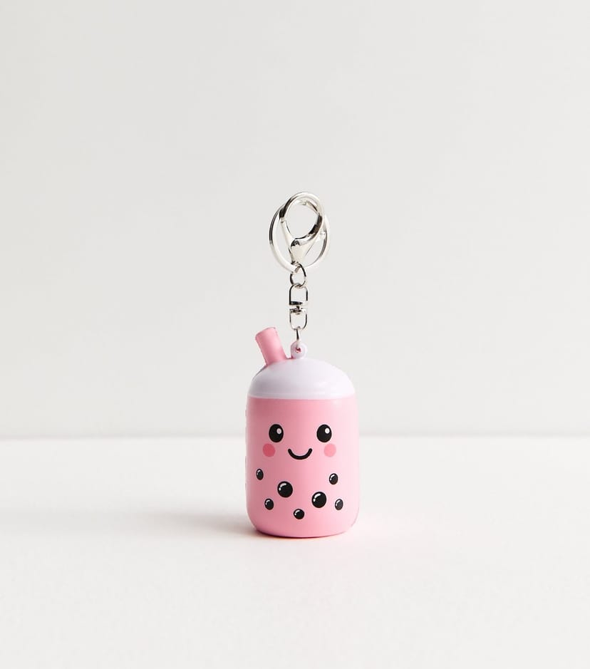 New Look Pink Boba Tea Stress Ball Key Ring New Look - 1