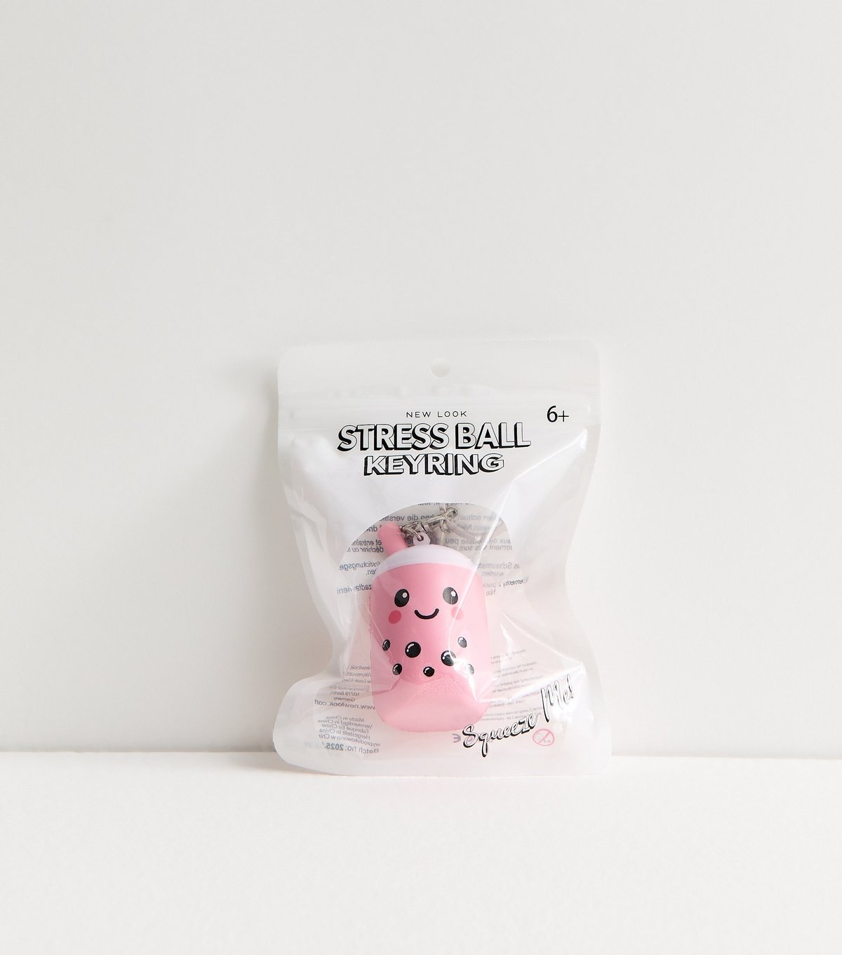 New Look Pink Boba Tea Stress Ball Key Ring New Look - 2