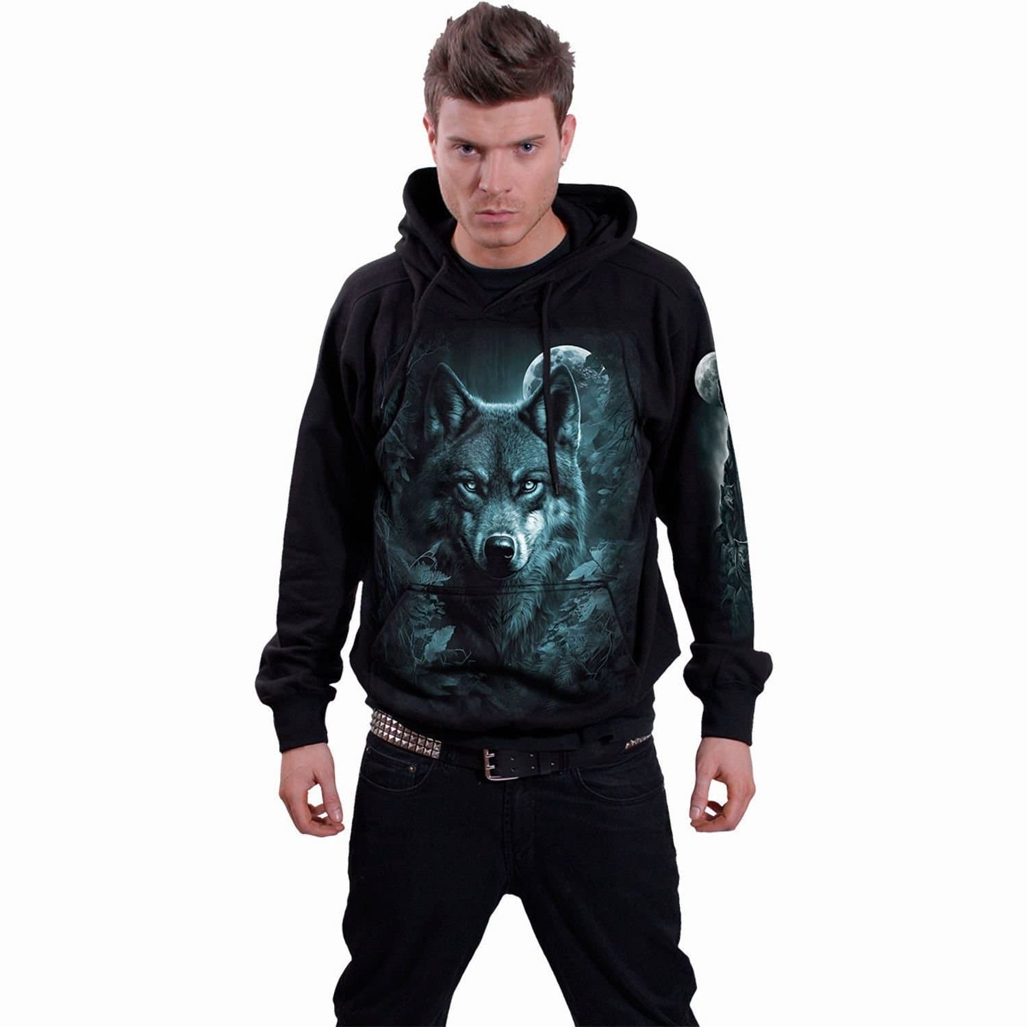 Spiral Direct Spiral Direct Men's Forest Guardians Back Print Pullover Hoodie in Black