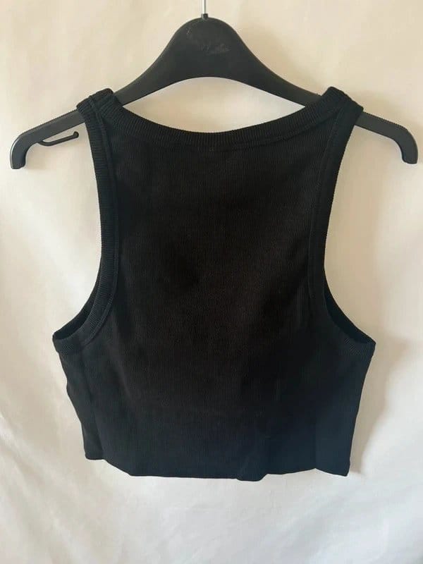 The Couture Club Ribbed Racer Vest - Black - Size UK 16