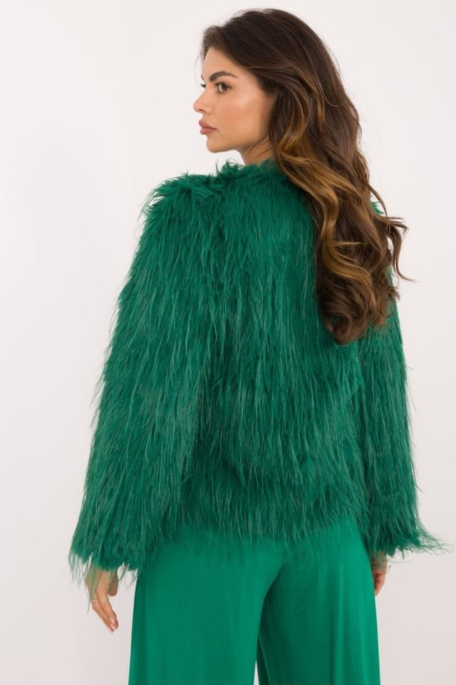 Love Lace Love Lace Women's Fur Finish Transitional Hook Jacket in Green - 3