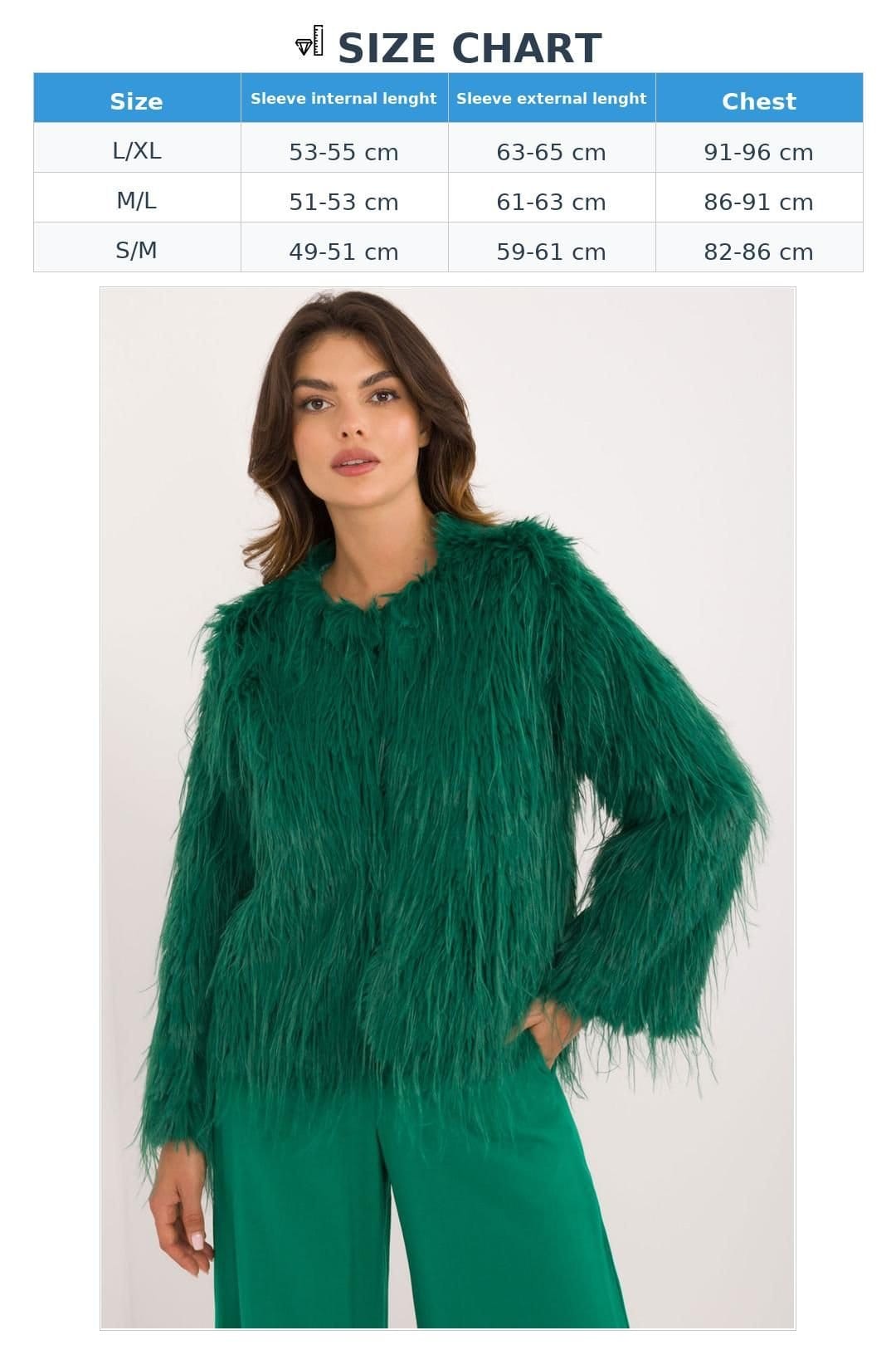Love Lace Love Lace Women's Fur Finish Transitional Hook Jacket in Green - 4