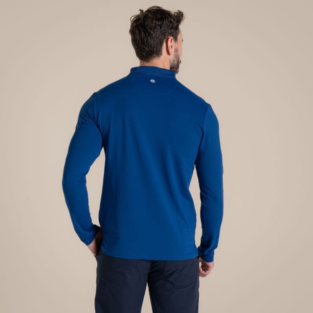 Craghoppers Craghoppers Men's NosiLife Bramshaw Insect-Repellent Long Sleeved Golf Polo Shirt in Blue - 3
