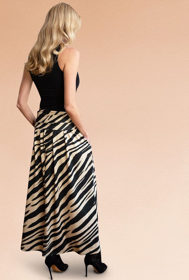 Hot Squash Hot Squash Women's Boho Maxi Skirt in Light Sand - 2