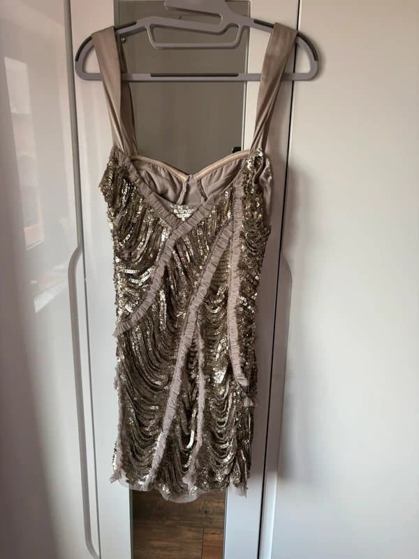 ASOS ASOS Champagne Embellished Occasion Dress – Size 8