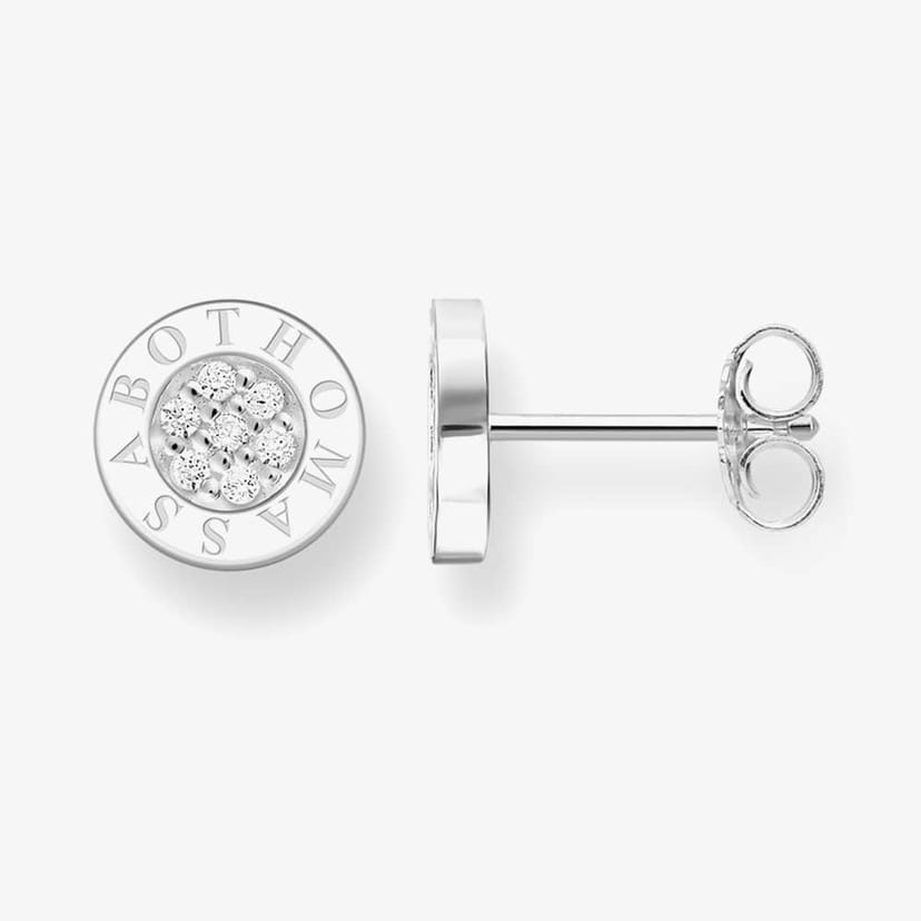 Thomas Sabo THOMAS SABO Women's Round Cubic Zirconia Logo Stud Earrings in Silver - 1
