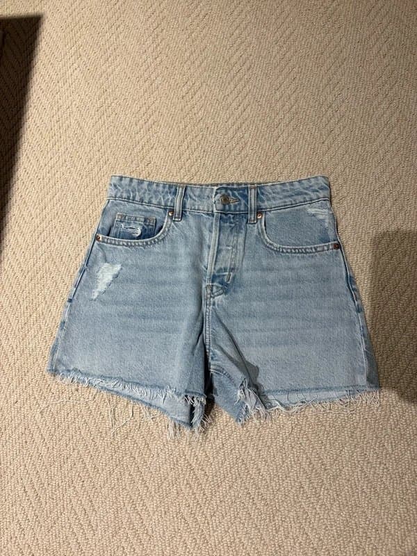 H&M H&M Distressed Bleach Denim Shorts