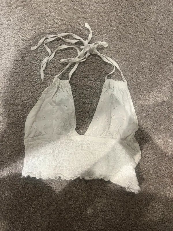ASOS White Lace Halter Neck Top