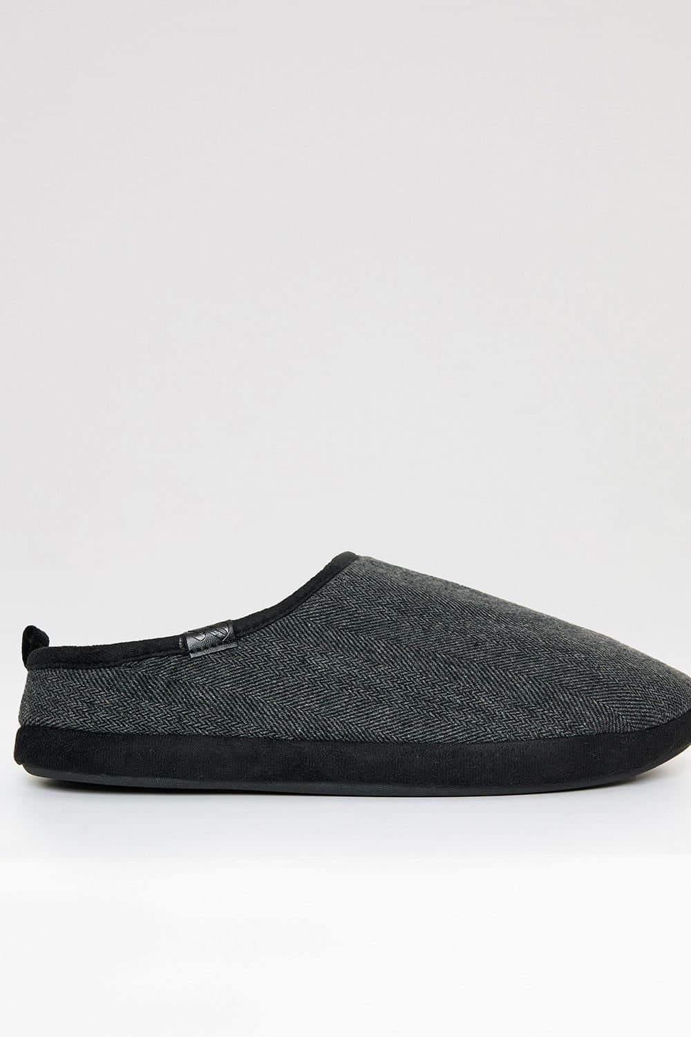Threadbare Threadbare Men's Faux Fur Lined Mule Slippers in Dark Grey