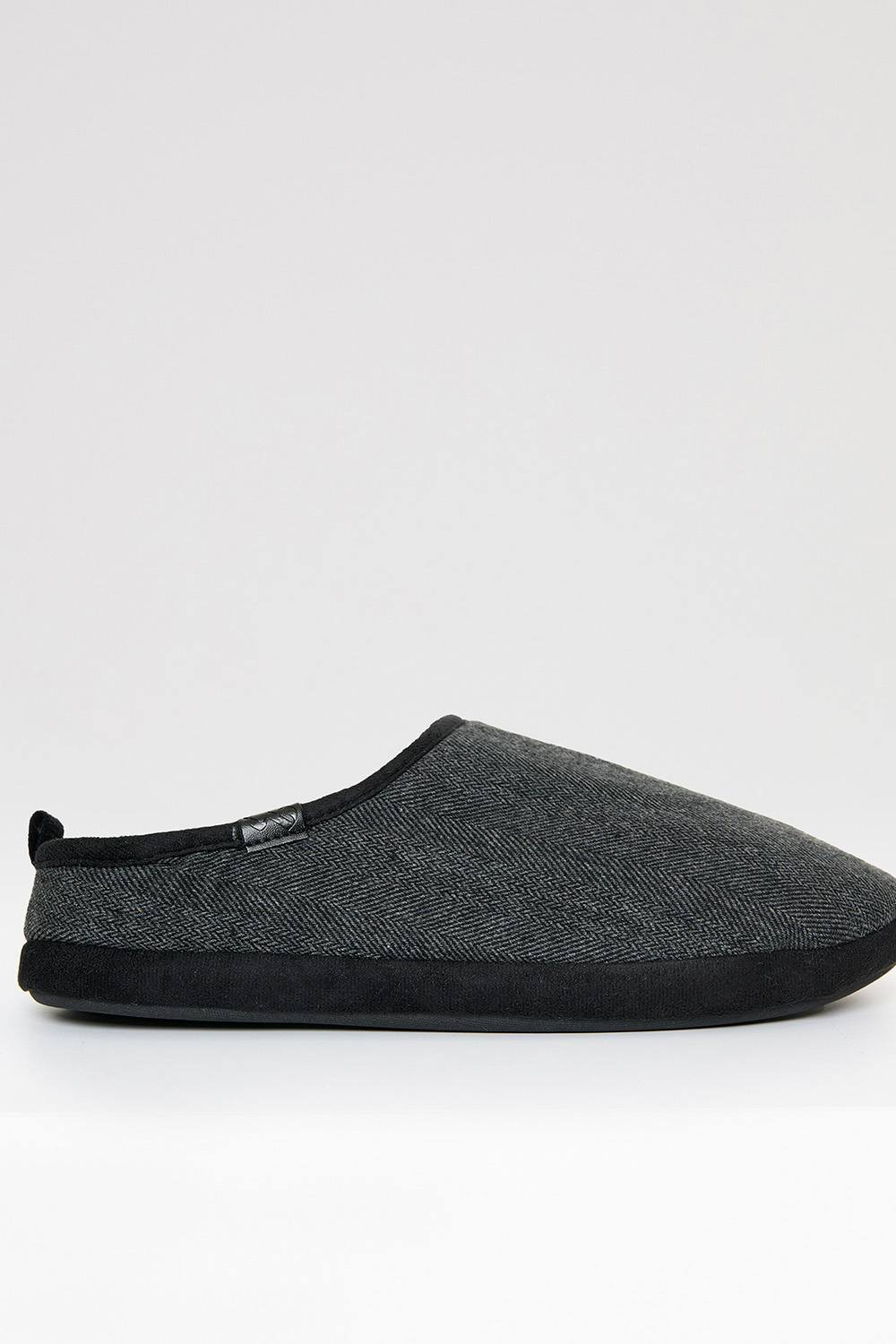 Threadbare Threadbare Men's Faux Fur Lined Mule Slippers in Dark Grey - 2