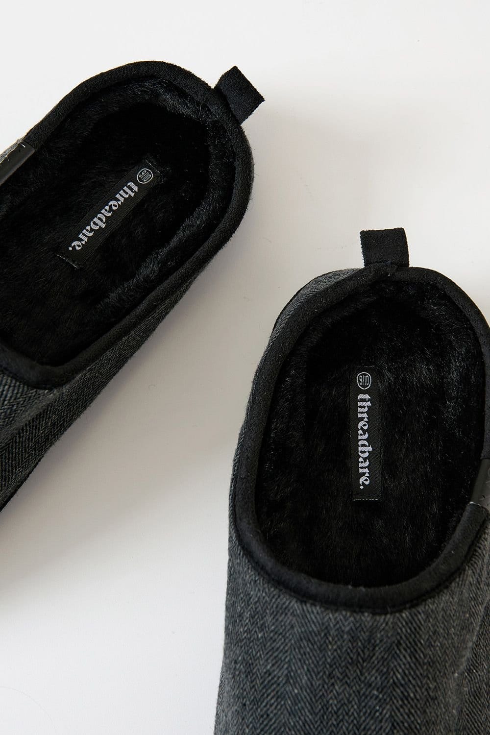 Threadbare Threadbare Men's Faux Fur Lined Mule Slippers in Dark Grey - 4