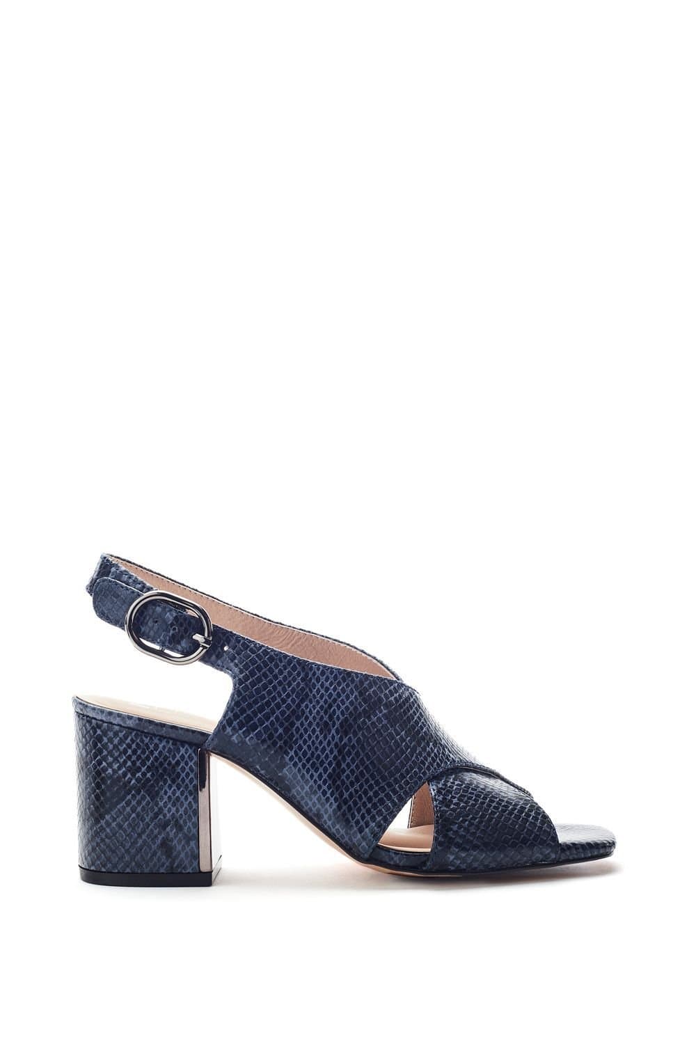 Moda In Pelle Moda In Pelle Women's 'Naylani' Snake Print Heeled Sandals in Navy
