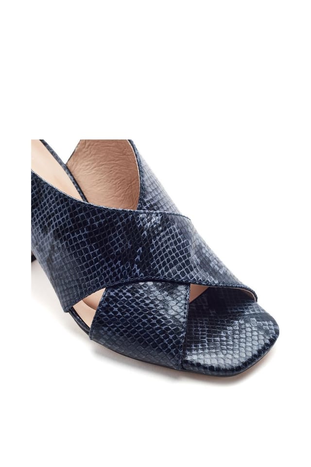 Moda In Pelle Moda In Pelle Women's 'Naylani' Snake Print Heeled Sandals in Navy - 2