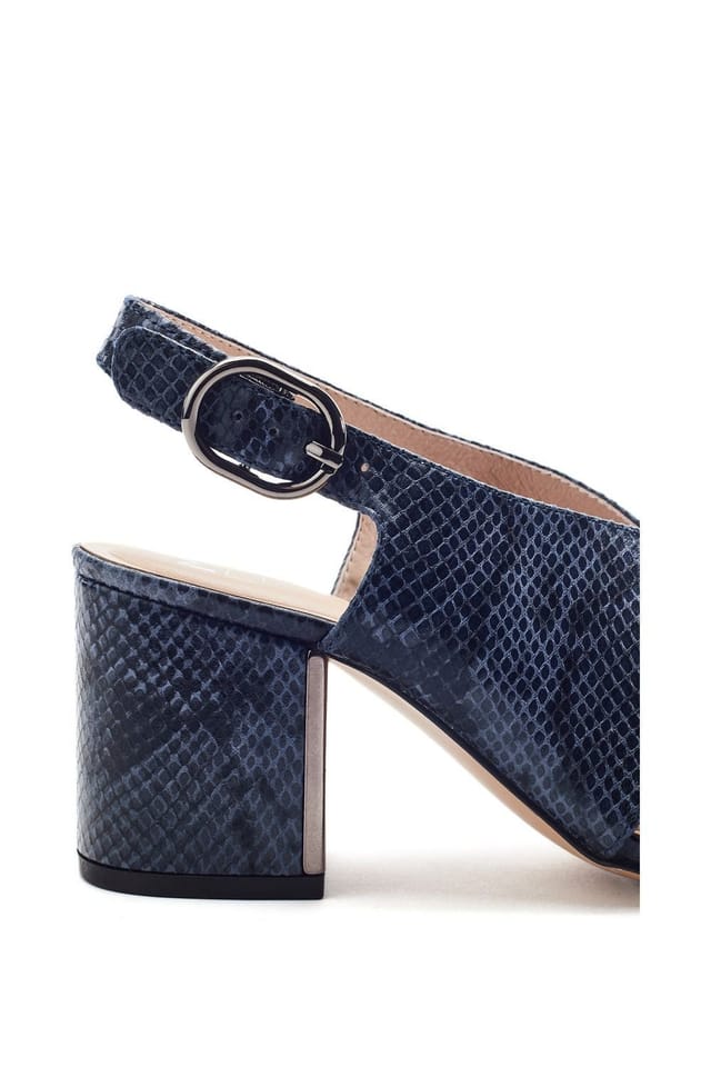 Moda In Pelle Moda In Pelle Women's 'Naylani' Snake Print Heeled Sandals in Navy - 3